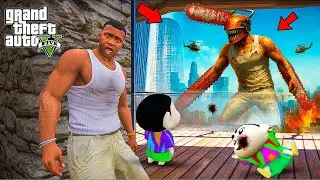 Franklin Became Chainsaw Man and Attacked Shinchan & Avengers in GTA 5 | SHINCHAN GTA 5 VIDEO