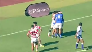 Japanese Player celebrates with Samoans