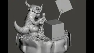 Mameo e Greymon em Ação: Diorama 3D Completo e Finalizado!