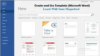 Create & Use  Template (Microsoft Word)