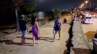 Taking an Evening walk on the  beach