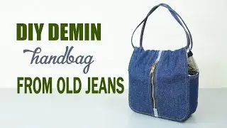 DIY How to make a three-compartment Demin Handbag from Old Jeans