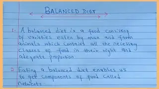 5 lines essay on Balanced diet./Essay on Balanced diet in English./What is a Balanced diet?5 Lines E