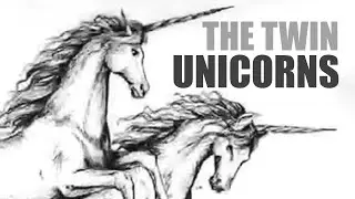 The Twin Unicorns - Ink on Paper Illustration