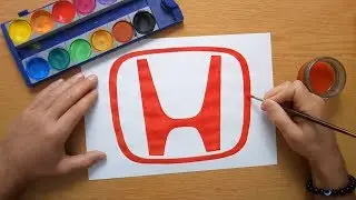 How to draw a Honda logo - ホンダロゴの描き方