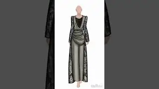 Fashion Design with ibistpaint #batik #fashiondesign #dress #design #art #sketch #gambarbaju #style