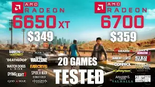 RX 6650XT 8GB vs RX 6700(non-XT) 10GB | I5-12400 | 1080p - 1440p - 20 Games Tested