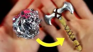 Как Сделать Мини Топор Викинга | Turning Aluminum foil into a Mini Double Viking AXE