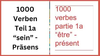 1000 Verbes 1a sein Être Présent Apprends l'allemand Texte bilingue allemand français audio allemand