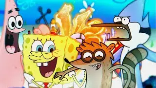 Mordecai e Rigby VS. Bob Esponja e Patrick | Batalha Ninja