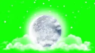 moon , stars with cloud green screen video
