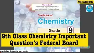 9th Class Chemistry Guess Paper 2023 Federal Board | Chemistry Class 9 Important Questions 2023
