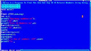 HOW TO FIND THE SUM AND AVERAGE OF n NATURAL NUMBERS IN C / ARRAY..