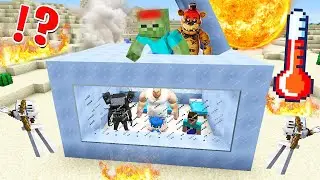 ARKADAŞLARIM İÇİN DEV BİR SOĞUTMA SIĞINAĞI YAPTIM 😱 - Minecraft