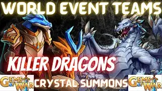 Killer Dragon Team! | Gems of War World Event Teams Hi/Mid/Low | Crystal Summons Event Guide