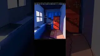 Hand Painting Process In Blender - Low Poly Kitchen NPR Scene