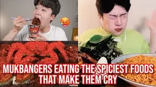 mukbangers eating the SPICIEST foods that make them cry