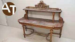 This 19'th century console table restoration is harder than you think