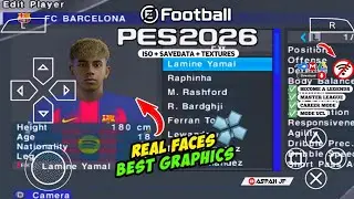 eFootball PES 2026 PPSSPP Android Offline Full Update UCL & League Kits 25/26 Season 4k Graphics