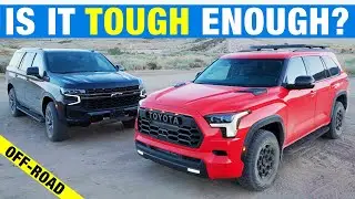 Toyota Sequoia TRD Pro vs. Chevy Tahoe Z71 Comparison Test | Off-Road, Interior, Tech & More