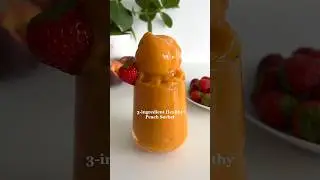 3-ingredient Healthy Peach Sorbet😍 #healthydessert #healthyrecipes #easyrecipes
