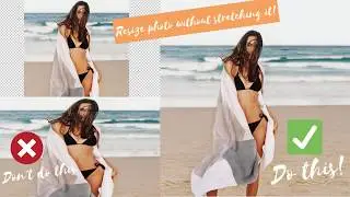 How to resize photo without stretching it using content-aware scale in Photoshop!