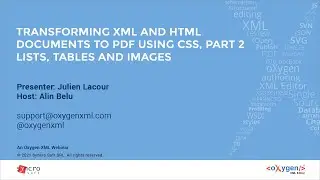 Webinar: Transforming XML and HTML documents to PDF using CSS, Part 2 – Lists, Tables and Images