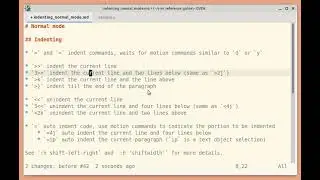 Indenting lines in Normal mode