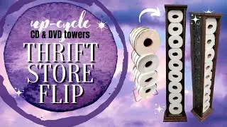 How to Repurpose CD and DVD Towers - Easy thrift flip upcycle