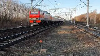 Самый шустрый павелецкого хода, ЭП2К-352 с поездом №1 Москва-Волгоград на скорости Спасибо за музыку