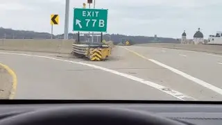 Tesla Autopilot: sharp left freeway exchange and solid white lines