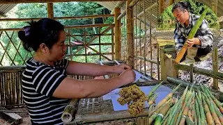 Harvest bamboo shoots to sell at the market, silkworm eggs