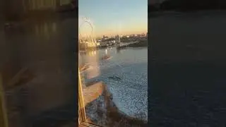 Москва Вид на воду с высокого этажа. Декабрь 2022.