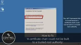 .NET Framework has not been installed because a certificate chain could not be built to a trusted...