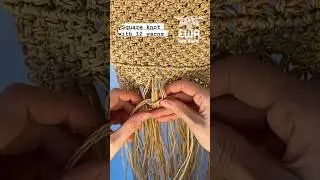 Square knot with 12 yarns #raffiayarn macrame raffia yarn flap bag in progress 🙌 #macrametutorial