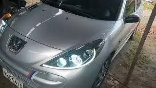 Angel Eyes Led Drl + Barra Tubo De Led Flexível Farol / Peugeot 207 Passion.