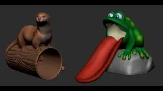 Zbrush Timelapse - Otter and Frog Cartoon