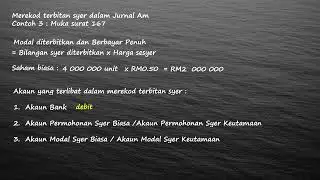 SYARIKAT BERHAD - merekod terbitan syer ke dalam Jurnal Am dan Lejar (part 1)