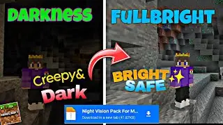 ✨MCPE Night Vision 😱 Dark Caves FULL BRIGHT! Texture Pack 🔥 (1.21/1.26) | Night Vision For MCPE