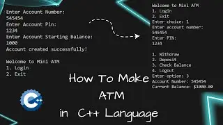 Mini atm using cpp language || C++ Language Project