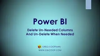 Cleanup and Be More Efficient: Power BI - Deleting and UnDeleting Columns From Your Data Model (7)