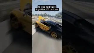 Bugatti vs chickens | BeamNG Drive #shorts #gaming #beamngdrive