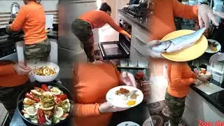 روتين صباحي_تقديت حوتة الدب بش نصاوب✅ واحد الاطة تاع الحوت بالفرن🔝