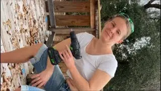 Replacing the porch decking on board at a time. Women who woodwork.