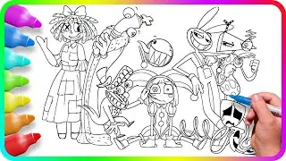 Coloring Pages - The AMAZING DIGITAL CIRCUS. How to color all Characters from digital circus show