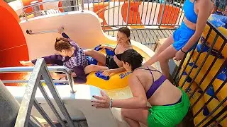 Water Slides at Blue Zest Aquapark in Balıkesir, Altınoluk, Turkey