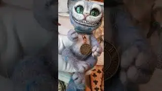 Чеширский котик:) интерьерная, ёлочная игрушка из шерсти