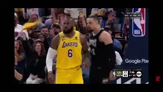 Dillion Brooks stares down Lebron after hitting 3 👀