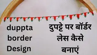 How to make Quick Needle Lace Design on duppta Diy project