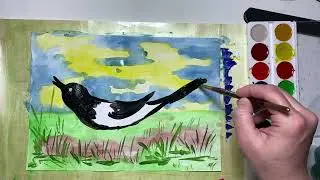 Как нарисовать сороку с детьми 6 -7 лет